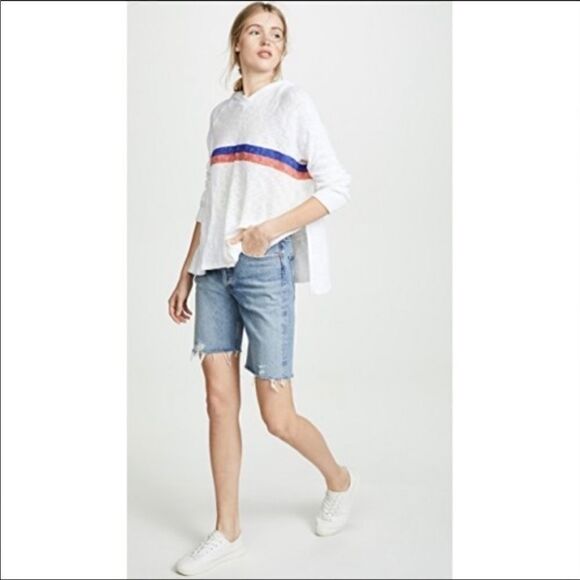Sundry Tops - NWT Sundry Stripe slit sided hoodie size 2